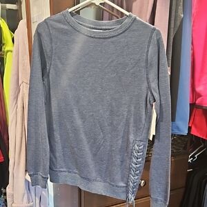 Washed Navy Crewneck with Side Detail